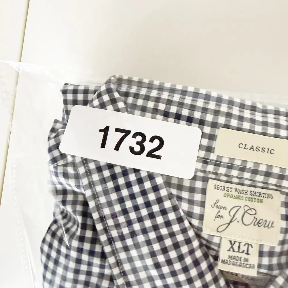 J.Crew Cotton Classic Button Down Shirt Gingham Blue White - XLT XL Tall